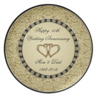 Golden Wedding Anniversary Plate