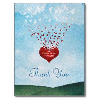 Your Love Gives Me Wings Wedding Thank You Post Cards