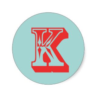 Letter K carnival style monogram initial favor Sticker