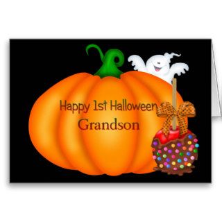 Happy 1st Halloween Grandson Greeting Cards