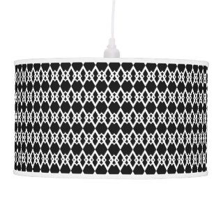 Black  White Harlequin Links Pattern Lamps