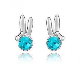 Charm Jewelry Swarovski Crystal Element 18k Gold Plated Blue Zircon Mini Rabbit Exquisite Fashion Stud Earrings Z#439 Zg4ecc6b Jewelry