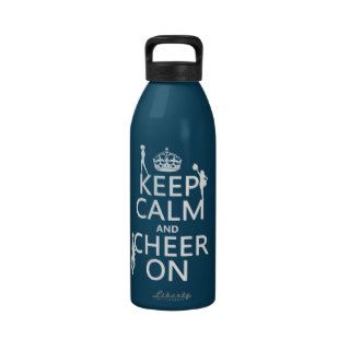 Keep Calm and Cheer On (cheerleaders)(any color) Drinking Bottle