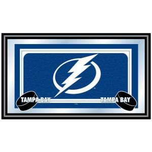 Trademark NHL Tampa Bay Lightning Logo 15 in. x 26 in. Black Wood Framed Mirror NHL1525 TBL