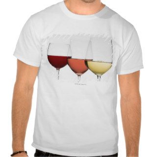 Close up of glasses of different wines t shirt