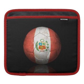 Worn Peruvian Flag Football Soccer Ball Sleeves For iPads