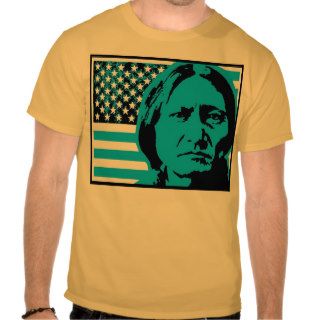 Sitting Bull flagged sky T Shirts