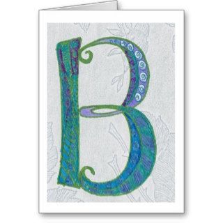 Initial Letter "B" Doodle Art Note Cards