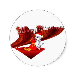 Cute Cartoon Christmas Mouse Sticker