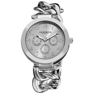 Akribos XXIV Women's Twist Chain Quartz Multifunction Watch with Silvertone Dial Akribos XXIV Women's Akribos XXIV Watches