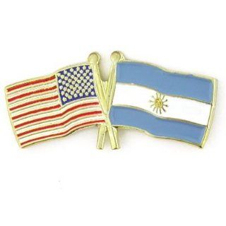 USA and Argentina Crossed Friendship Flag Lapel Pin Brooches And Pins Jewelry