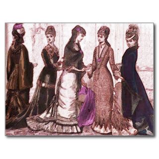 Victorian Ladies in Purple Postcard