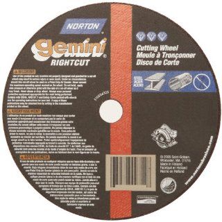 Norton Gemini Circular Saw Reinforced Abrasive Flat Cut off Wheel, Type 01, Aluminum Oxide, 5/8" Arbor, 7" Diameter x 1/16" Thickness (Pack of 5) Abrasive Cutoff Wheels