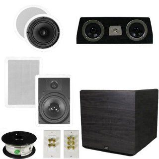 Theater Solutions 5.1 Home Theater 8" Ceiling and Wall Speaker Set with Center, 15" Powered Sub and More TS80CWC51SET8 Electronics