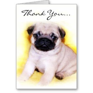 Thank You Pug Puppy greeting card