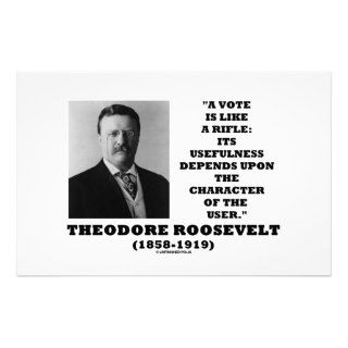 Theodore Roosevelt Vote Is Like A Rifle Character Stationery Paper