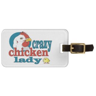 Cartoon Crazy Chicken Lady Luggage Tags