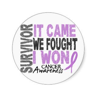 Cancer Survivor It Came We Fought I Won Round Stickers