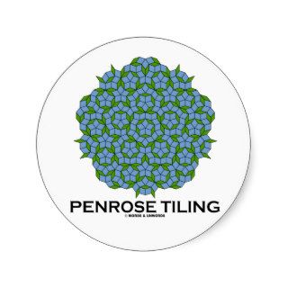 Penrose Tiling (Five Fold Symmetry) Round Stickers
