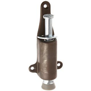 Rockwood 459.10B Bronze Spring Loaded Plunger Stop, #8 X 3/4" OH SMS Fastener, 1 7/8" Projection, 1 3/8" Base Width x 5 3/8" Base Length, Satin Oxidized Oil Rubbed Finish Industrial Hardware