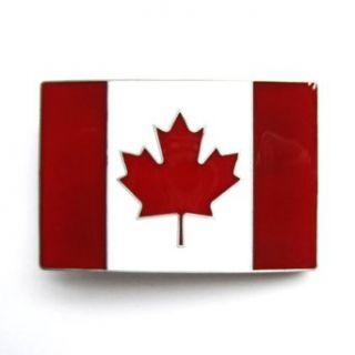 Hogar Mens Zinic Alloy Belt Buckle Canadian Flag Buckles Color Red Clothing