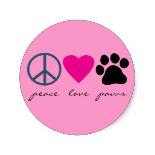 Peace Love Paws Stickers