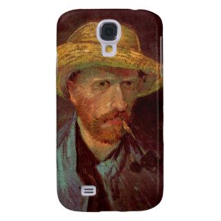 Van Gogh; Self Portrait with Straw Hat and Pipe Samsung Galaxy S4 Cover