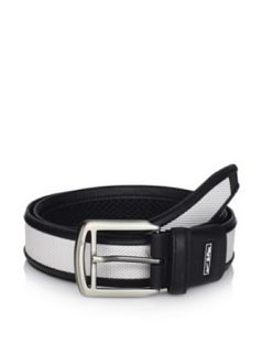 Nike Tour Premium Men's Golf Belt   Leather and Nylon   Black/White   40"  Apparel Belts  Clothing