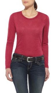 Ariat Women's Rose JaquardLong Sleeve Shirt RED 2XL R