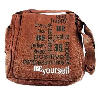 Handmade Brown Expressions Bag ? BE Yourself (India) Global Crafts Messenger Bags