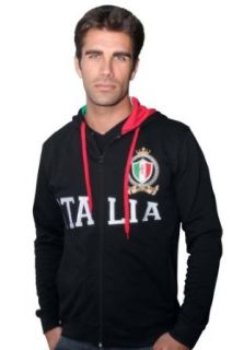 Absolute Rebellion Italia Men's Fashion Design Hoodie With Italia Embroidery   Small   Black at  Men�s Clothing store
