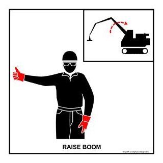 Raise Boom Label CRANE 446 Crane Hand Signals  Business And Store Signs 