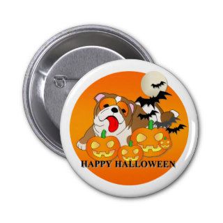 Bulldog Halloween Pinback Button