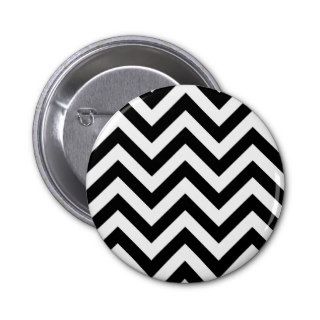 Black and white  Zigzag Chevrons Pattern Pin