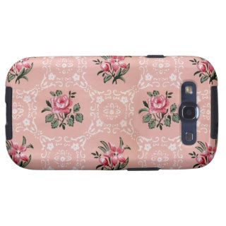 Vintage Rose Floral Wallpaper Pattern Galaxy S3 Cases