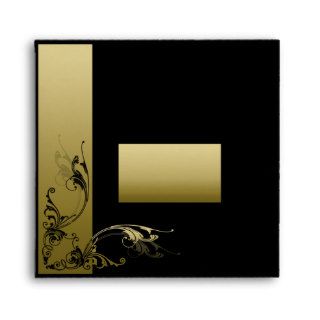 Matching Envelope Black and Gold Effect Swirls