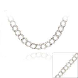 Mondevio Silver 24 inch Italian Intertwined Double Circle Necklace Mondevio Sterling Silver Necklaces