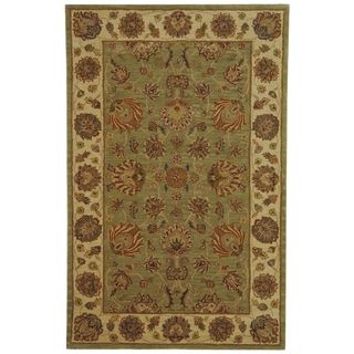 Handmade Heritage Kerman Green/ Gold Wool Rug (5' x 8') Safavieh 5x8   6x9 Rugs