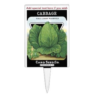 Vintage Seed Packet Plant Markers~ Cabbage Cake Topper