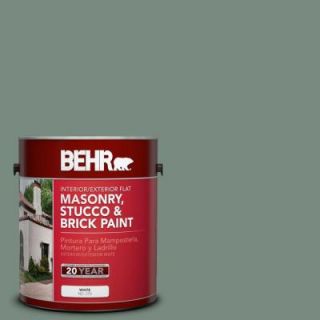 BEHR Premium 1 gal. #MS 61 Frosted Green Flat Interior/Exterior Masonry, Stucco and Brick Paint 27201