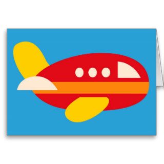 Cute Airplane Transportation Theme Kids Gifts Greeting Cards