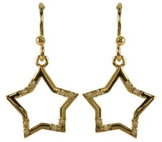 Jody Coyote Glow Goldplated Tiny Crystal CZ Star Drop Earrings ER447 Jewelry
