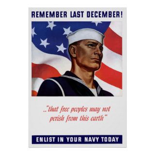Enlist In Your Navy Today WW2 Posters