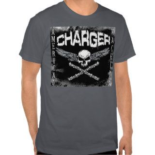 Dodge Charger Black Skull Crossbones Design T shirt