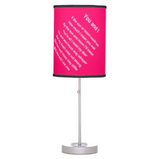 Valentine's day poem table lamps