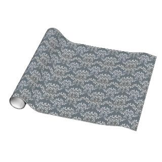 Cool Gray Damask Wrapping Paper
