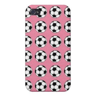 Soccer Balls on Pink Covers For iPhone 4