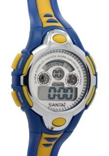 Santai Silver Case Backlight Multi Dial Blue Band Waterproof Watches TimerMall Speciality Watches