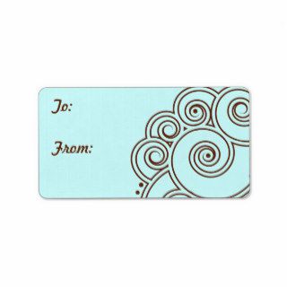 Choose any Color Charming Swirls Gift Labels