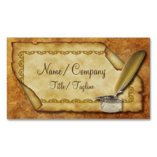 Quill Pen and Parchment Business Card